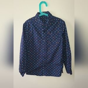 Tommy Hilfiger navy blue long sleeve shirt with print  size 8 - 10 Or M